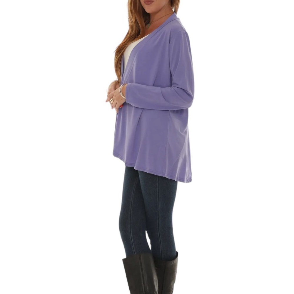 Lilac Loose Fit Long Sleeve Open Cardigan